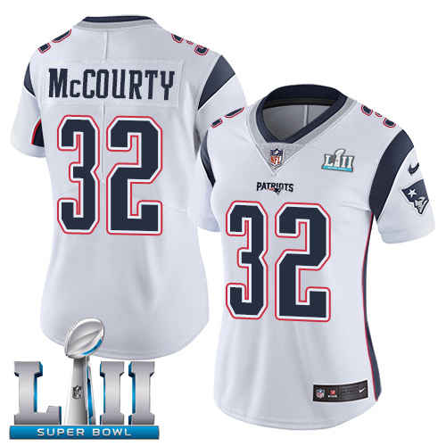 Nike Patriots #32 Devin McCourty White Super Bowl LII Women's Stitched NFL Vapor Untouchable Limited Jersey